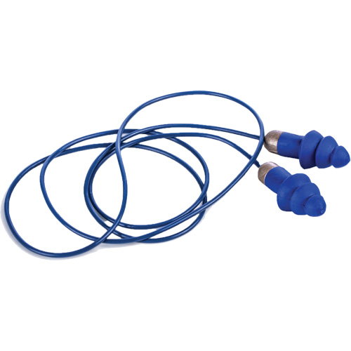Bouchons d'oreille r&eacute;utilisables et d&eacute;tectable Rockets, Avec cordon, Taille unique, Vrac - &eacute;tui en plastique, NRR dB 27 Helyx Safety & Industrial Supplies