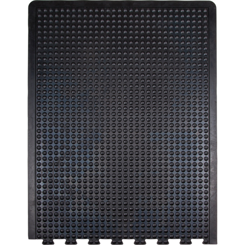 Tapis antifatigue en d&ocirc;me, &agrave; bulles, 3' x 4' x 1/2", Noir, Caoutchouc Helyx Safety & Industrial Supplies