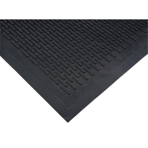 Low-Profile Matting, Rubber, Scraper Type, Solid Pattern, 3' x 5', Black Helyx Safety & Industrial Supplies