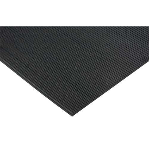 Tapis &agrave; nervures fines, Essuie-pieds, 3' x 75' x 1/8", Noir Helyx Safety & Industrial Supplies