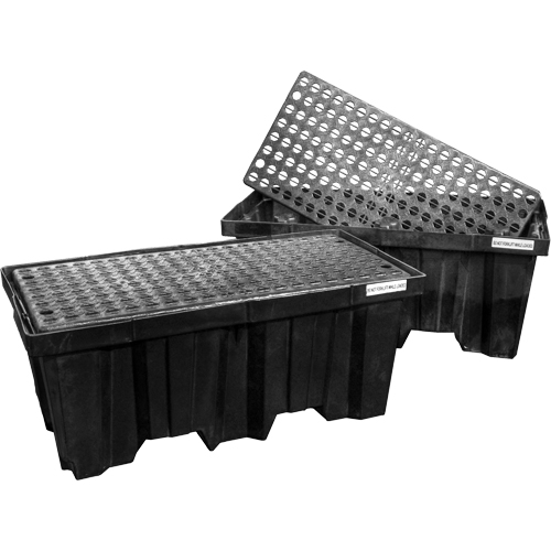 Nestable Spill Pallets, 66 US gal. Spill Capacity, 51" x 26" x 21" Helyx Safety & Industrial Supplies