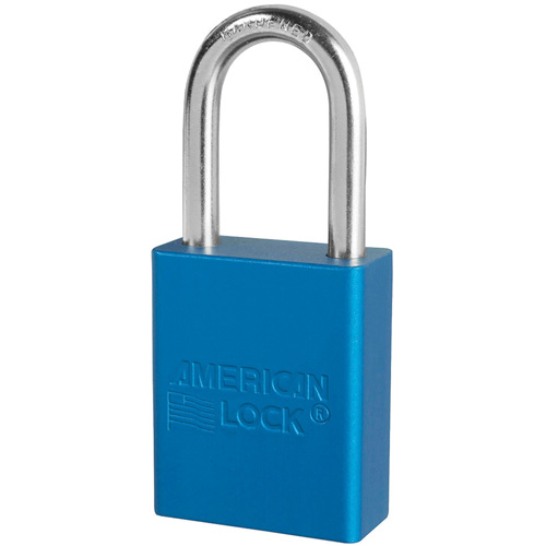 Cadenas de s&eacute;curit&eacute; American Lock, Bleu, Cl&eacute;s identiques, Aluminium, Largeur de 1-1/2" Helyx Safety & Industrial Supplies