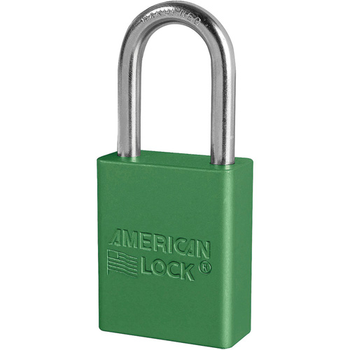 Cadenas de s&eacute;curit&eacute; American Lock, Vert, Cl&eacute;s identiques, Aluminium, Largeur de 1-1/2" Helyx Safety & Industrial Supplies