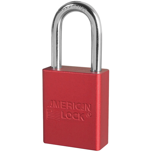 Cadenas de s&eacute;curit&eacute; American Lock, Rouge, Cl&eacute;s identiques, Aluminium, Largeur de 1-1/2" Helyx Safety & Industrial Supplies