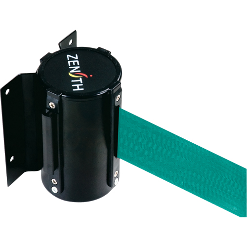 Barri&egrave;re &agrave; fixation murale, Acier, Fixation par vis, 7', Ruban Vert Helyx Safety & Industrial Supplies
