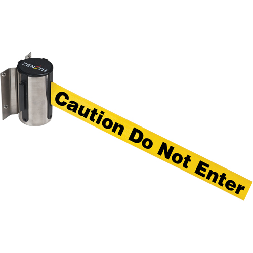 Barri&egrave;re &agrave; fixation murale, Acier, Fixation par vis, 7', Ruban Jaune Helyx Safety & Industrial Supplies