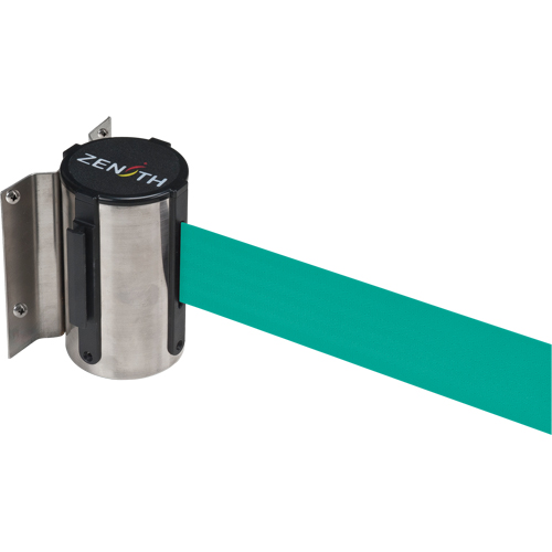 Wall Mount Barrier, Steel, Screw Mount, 7', Green Tape Helyx Safety & Industrial Supplies