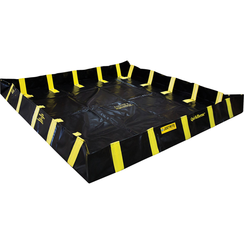 QuickBerm&reg; Containment Berm with Inside Wall Supports, 475 US gal. Capacity, 8' W x 8' L x 12" H, Snap-Up Bracket Helyx Safety & Industrial Supplies