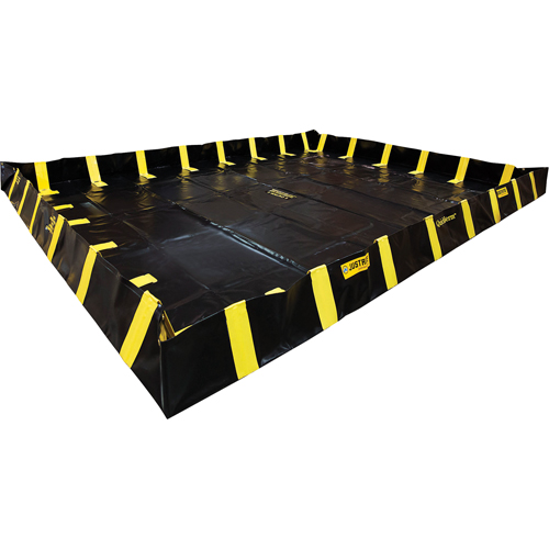 QuickBerm&reg; Containment Berm with Inside Wall Supports, 2990 US gal. Capacity, 20' W x 20' L x 12" H, Snap-Up Bracket Helyx Safety & Industrial Supplies
