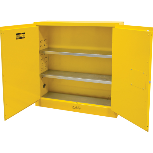Flammable Storage Cabinet, 24 gal., 2 Door, 43" W x 44" H x 12" D Helyx Safety & Industrial Supplies
