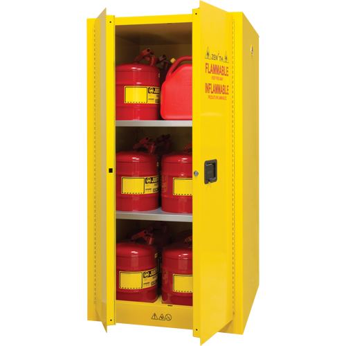 Flammable Storage Cabinet, 60 gal., 2 Door, 34" W x 65" H x 34" D Helyx Safety & Industrial Supplies