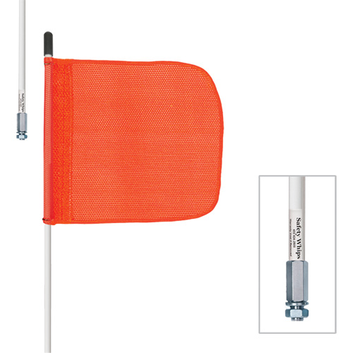 Safety Whip&reg; Heavy-Duty Whips, Threaded Mount, 5' High, Orange Helyx Safety & Industrial Supplies