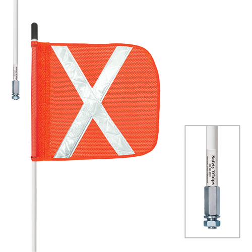 Safety Whip&reg; Heavy-Duty Whips, Threaded Mount, 5' High, Orange Helyx Safety & Industrial Supplies