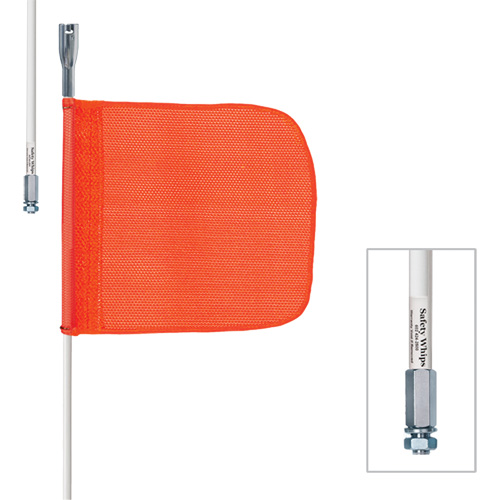 Safety Whip&reg; Heavy-Duty Whips, Threaded Mount, 5' High, Orange Helyx Safety & Industrial Supplies
