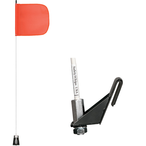 Tiges de s&eacute;curit&eacute; pour travaux l&eacute;gers Safety Whip, Fixation Fen&ecirc;tre, Hauteur 5', Orange Helyx Safety & Industrial Supplies
