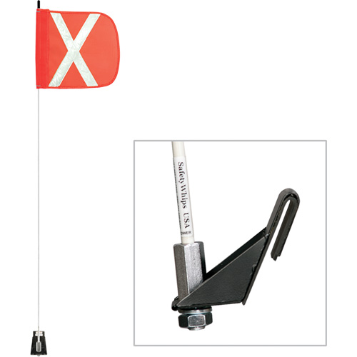 Safety Whip&reg; Light-Duty Whips, Window Mount, 5' High, Orange Helyx Safety & Industrial Supplies