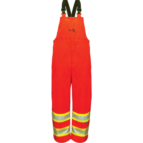 Pantalons &agrave; bavette de s&eacute;curit&eacute; imperm&eacute;ables ignifuges haute visibilit&eacute; en polyur&eacute;thane, Petit, Orange haute visibilit&eacute; Helyx Safety & Industrial Supplies
