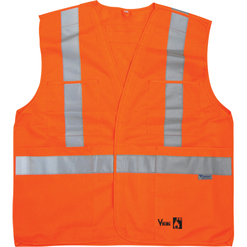 Fire Retardant Safety Vest, High Visibility Orange, Medium/Small, Polyester Helyx Safety & Industrial Supplies