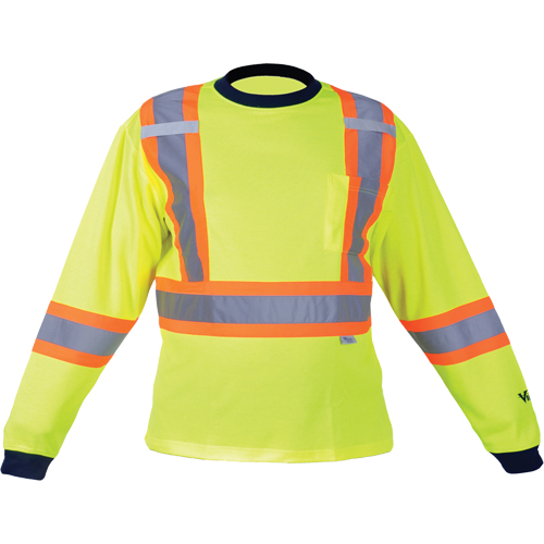 Chemise de s&eacute;curit&eacute; &agrave; manches longues, Polyester, Moyen, Jaune lime haute visibilit&eacute; Helyx Safety & Industrial Supplies