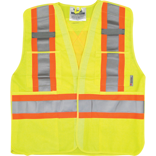 Traffic Safety Vest, High Visibility Lime-Yellow, Medium/Small, Polyester Helyx Safety & Industrial Supplies