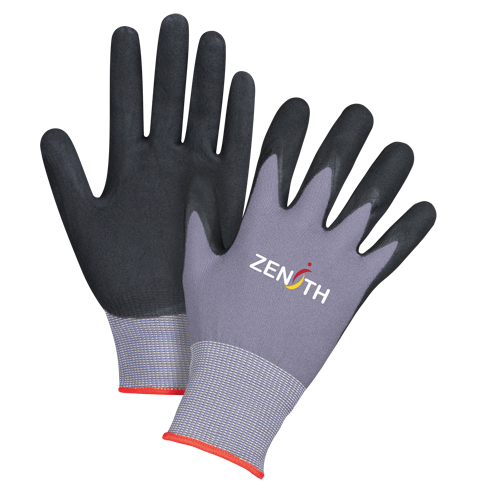 ZX-1 Premium Touchscreen Compatible Gloves, 6/X-Small, Foam Nitrile Coating, 15 Gauge, Nylon Shell Helyx Safety & Industrial Supplies
