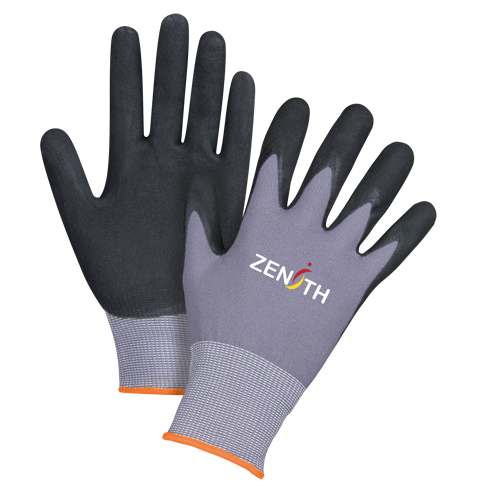 ZX-1 Premium Touchscreen Compatible Gloves, 7/Small, Nitrile/Foam Nitrile Coating, 15 Gauge, Nylon Shell Helyx Safety & Industrial Supplies