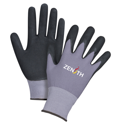 ZX-1 Premium Touchscreen Compatible Gloves, 10/X-Large, Nitrile/Foam Nitrile Coating, 15 Gauge, Nylon Shell Helyx Safety & Industrial Supplies