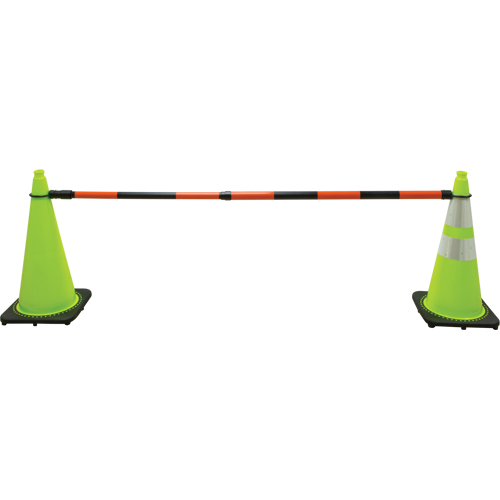 Barre pour c&ocirc;ne de circulation r&eacute;tractable, Longueur d&eacute;ploy&eacute;e de 7' 5'', Noir/Orange Helyx Safety & Industrial Supplies