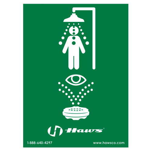 Enseigne douche/douche oculaire d'urgence, 24" x 18", Plastique, Pictogramme Helyx Safety & Industrial Supplies