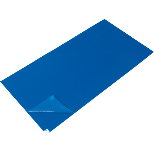 Tapis pelables de rechange pour salle blanche, &eacute;paisseur 1,57 mils, 1-1/2' la, 3-3/4' lo x Bleu Helyx Safety & Industrial Supplies