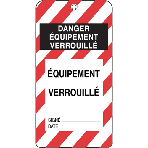 Lockout Tags, Plastic, 3" W x 5-3/4" H, French Helyx Safety & Industrial Supplies