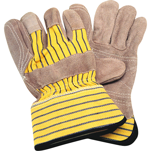 Gants d'ajusteur avec paume double, Grand, Paume en Cuir de vache refendu, Doublure en Coton Helyx Safety & Industrial Supplies