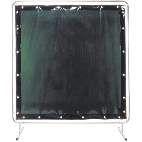 Welding Screen and Frame, 2 Panels, Green, 5' x 3' Helyx Safety & Industrial Supplies