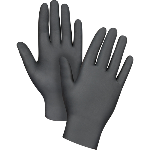 Medical Grade Disposable Gloves, Small, Nitrile, 6-mil, Powder-Free, Black, Class 2 Helyx Safety & Industrial Supplies