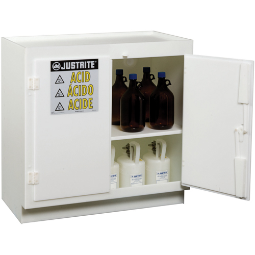 Solid Polyethylene Acid Cabinets, 6 x 0.66043 Gal., 36" x 35.75" x 21.75" Helyx Safety & Industrial Supplies