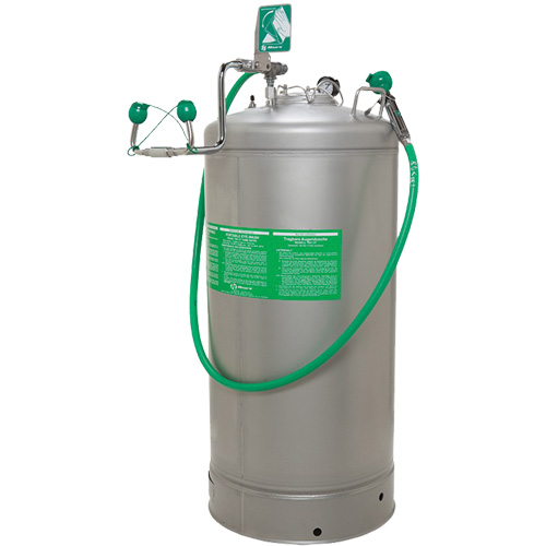 Stations portatives de douche oculaire, Pressuris&eacute;, Capacit&eacute; 37 gal., Conformit&eacute; ANSI Z358.1 Helyx Safety & Industrial Supplies