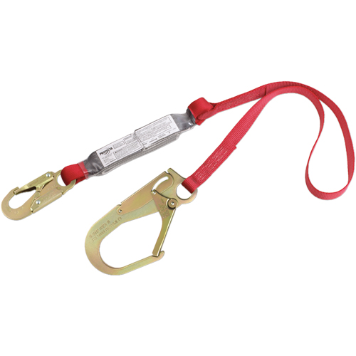 PRO Shock Absorbing Lanyards, 6', Gate Hook Center, Snap Hook Leg Ends, Polyester Helyx Safety & Industrial Supplies
