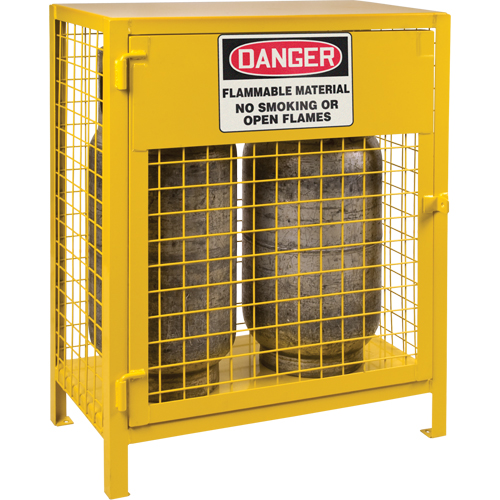 Armoires pour cylindres &agrave; gaz, nbre de bouteilles: 2, 30" , 17" , 37" , Jaune Helyx Safety & Industrial Supplies