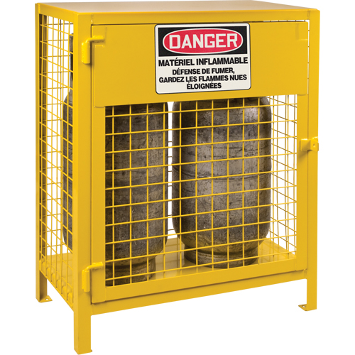 Armoires pour cylindres &agrave; gaz, nbre de bouteilles: 2, 30" , 17" , 37" , Jaune Helyx Safety & Industrial Supplies