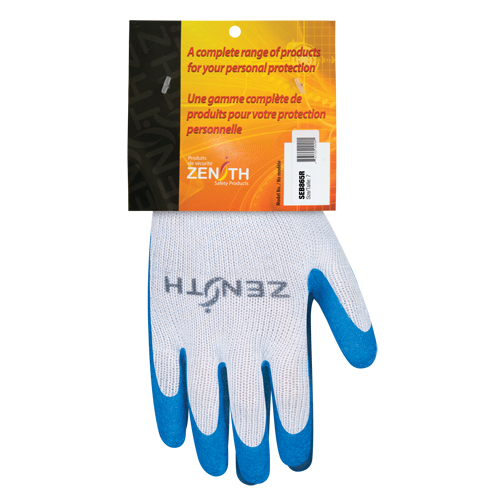 Natural Rubber Seamless Knit Coated Gloves, 7, Rubber Latex Coating, 10 Gauge, Polyester/Cotton Shell Helyx Safety & Industrial Supplies