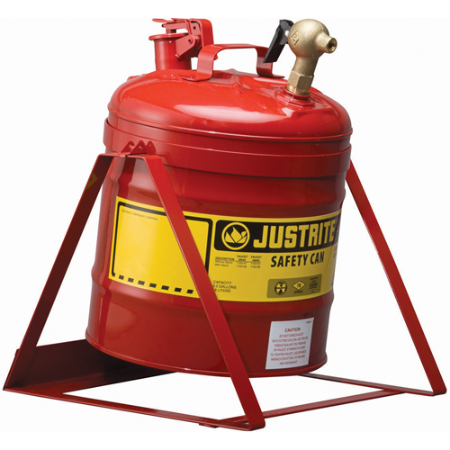 Bidon avec robinet s&eacute;curitaires pour laboratoires, Type I, Acier, 5 gal. US, Rouge, Homologu&eacute; FM Helyx Safety & Industrial Supplies