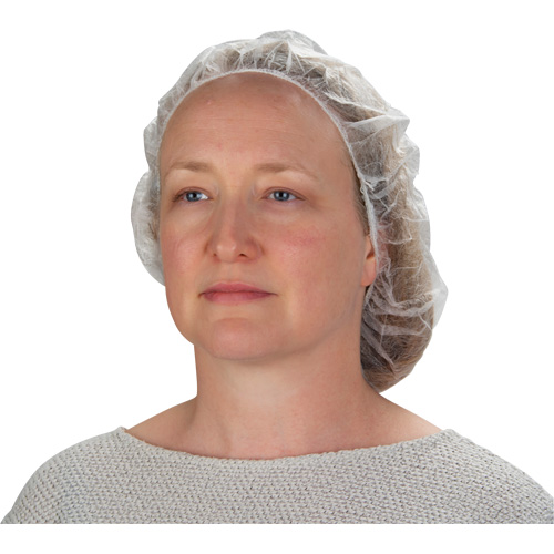 Bonnets bouffants non tiss&eacute;s, Polypropyl&egrave;ne, 21"/Grand, Blanc Helyx Safety & Industrial Supplies