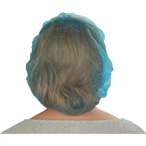 Non-Woven Bouffant Caps, Polypropylene, 21"/Large, Blue Helyx Safety & Industrial Supplies