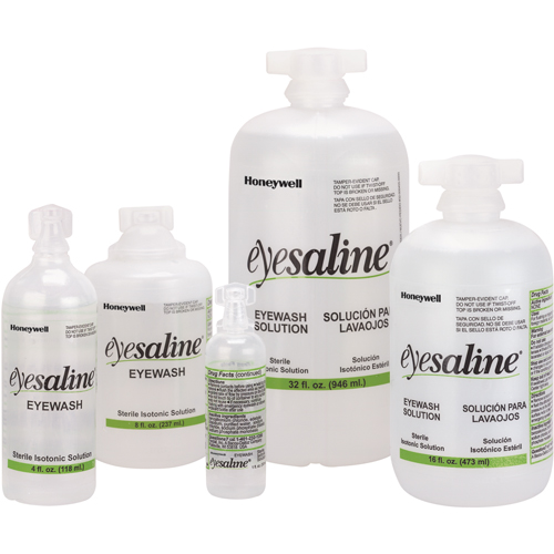 Saline Eyewash Bottles, Full Bottle, 4 oz. Helyx Safety & Industrial Supplies