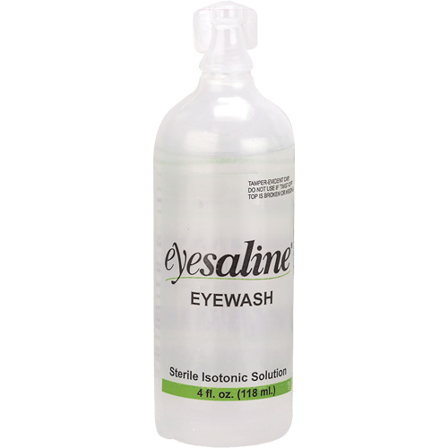 Saline Eyewash Bottles, Full Bottle, 4 oz. Helyx Safety & Industrial Supplies