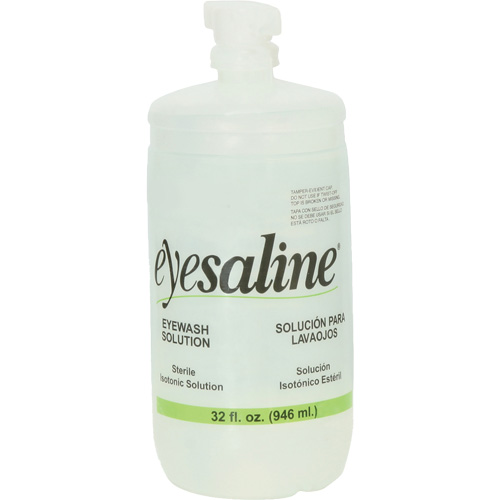 Saline Eyewash Bottles, Full Bottle, 32 oz. Helyx Safety & Industrial Supplies