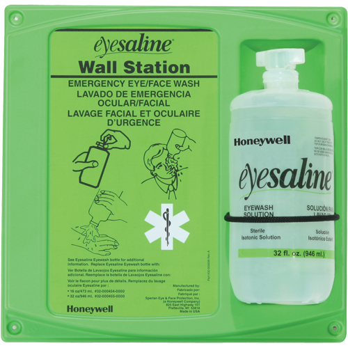 Saline Eyewash Wall Station, Single Helyx Safety & Industrial Supplies