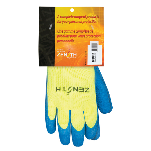High Visibility Coated Gloves, 2X-Large, Rubber Latex Coating, 7 Gauge, Acrylic Shell Helyx Safety & Industrial Supplies