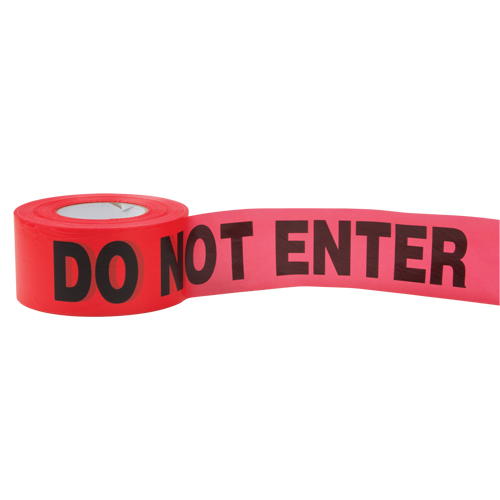 Rubans standards pour barricades, Anglais, 3" la x 1000' lo, 2 mils, Rouge Helyx Safety & Industrial Supplies