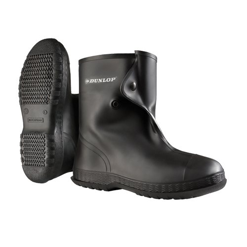 10" Black Overboots, PVC, Snap Closure, Fits Men's 6 - 7 Helyx Safety & Industrial Supplies
